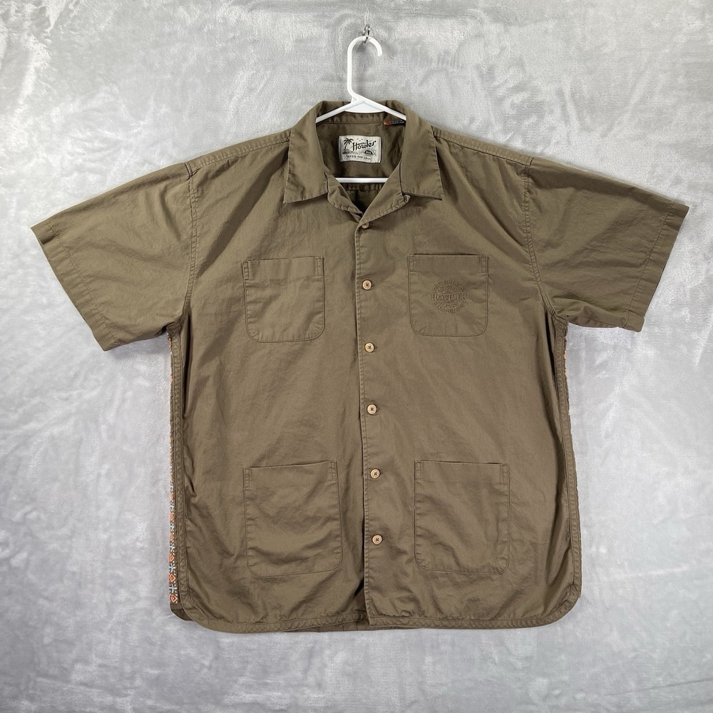 Howler Bros Shirt mens XL Button Up Saladita Scout Camp Loop Collar Pockets Work